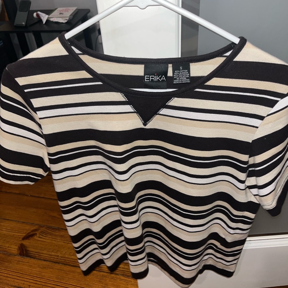 Brown Vintage Striped Tee
